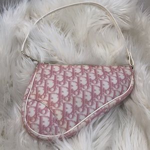 Dior Mini Trotter Pink Saddle Logo Bag